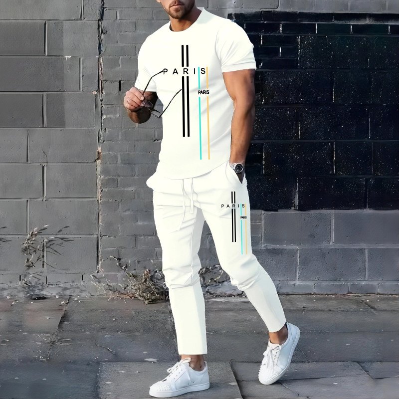 Stylist New Printed Haf Sleeve T-Shirt Full Pant( Set )For Men