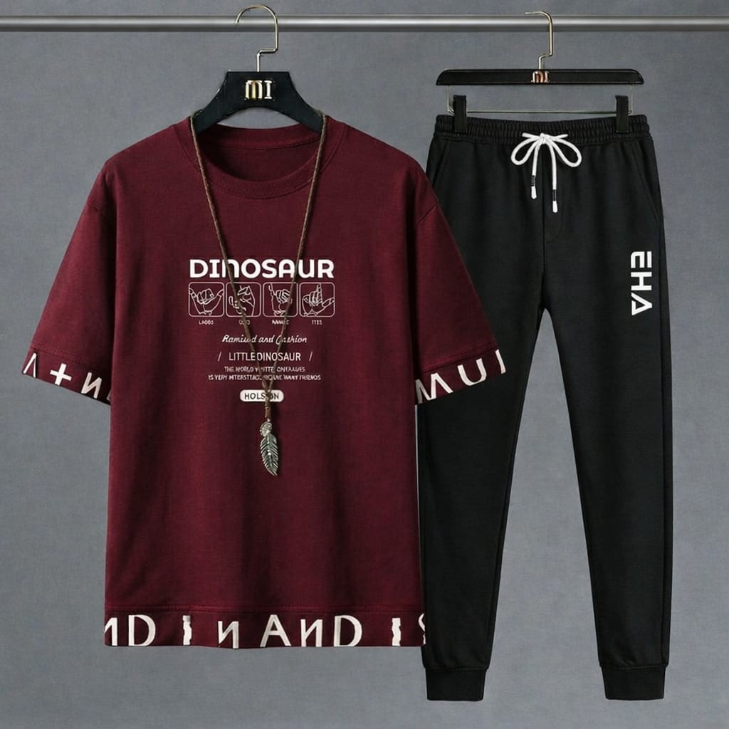 Stylist New Printed  Half Sleeve T-Shirt and Full Pant( Set )For Men1
