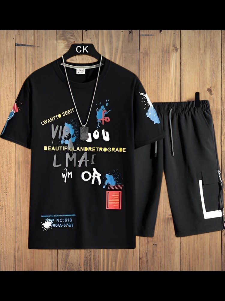 Summer New Printed Combo T-Shirt & Pant For Men