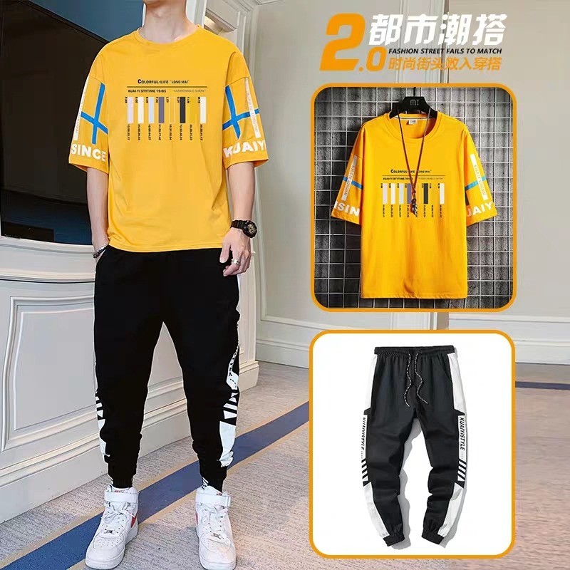 Stylist New Printed  Half Sleeve T-Shirt and Full Pant( Set )For Men1