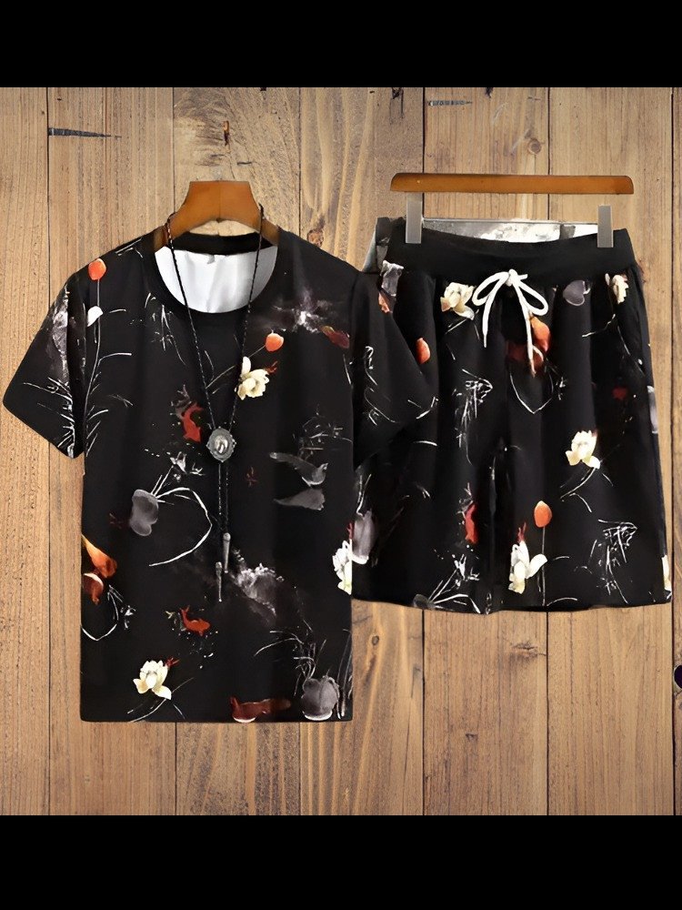 Summer New Printed Combo T-Shirt & Pant For Men