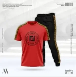 Stylist Printed Cotton Haf Sleeve T-Shirt Full Pant( Set )For Men