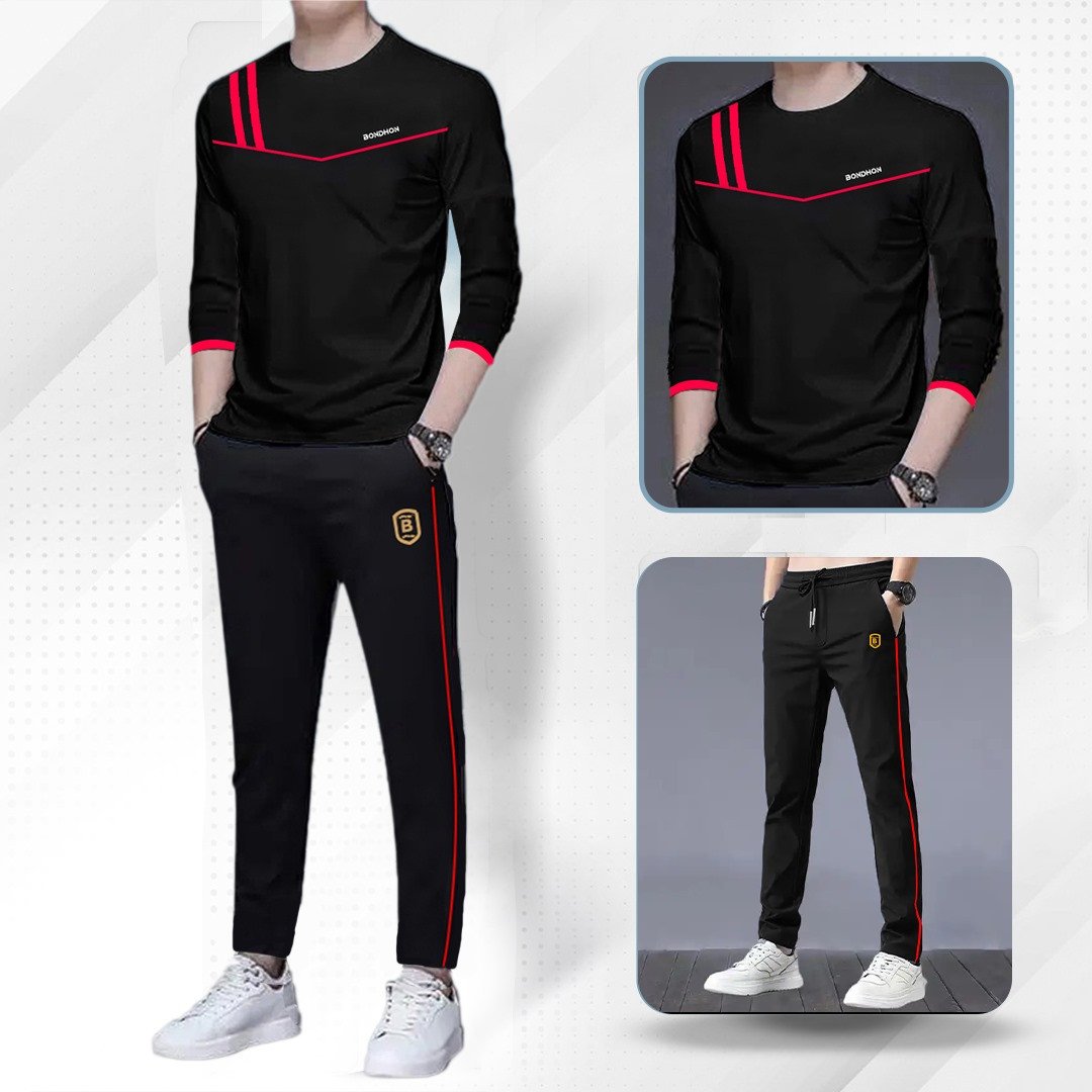 Short Winter Fashion full Sleeves T-Shirt & Full Pant Combo (Set) for Man
