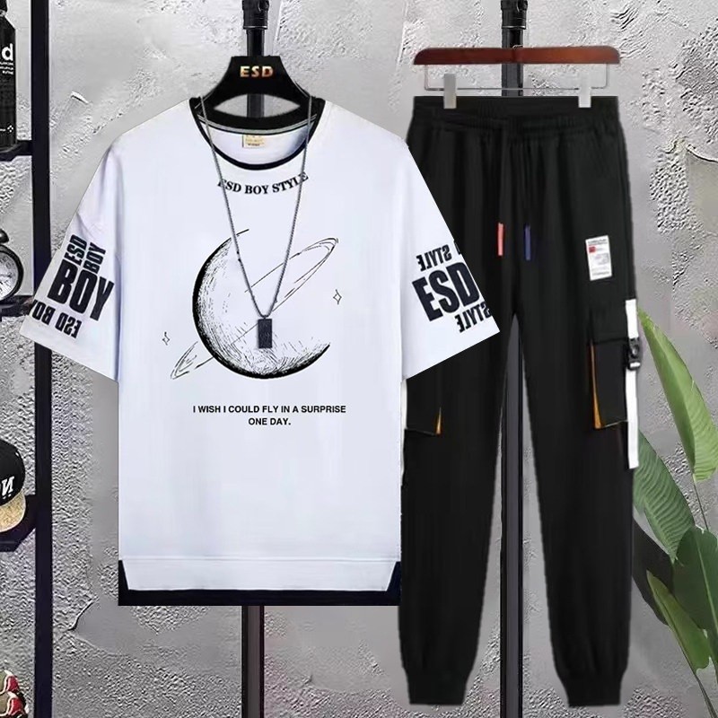 Stylist New Printed  Half Sleeve T-Shirt and Full Pant( Set )For Men1