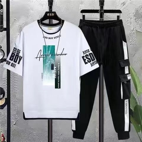 Stylist New Printed  Half Sleeve T-Shirt and Full Pant( Set )For Men1