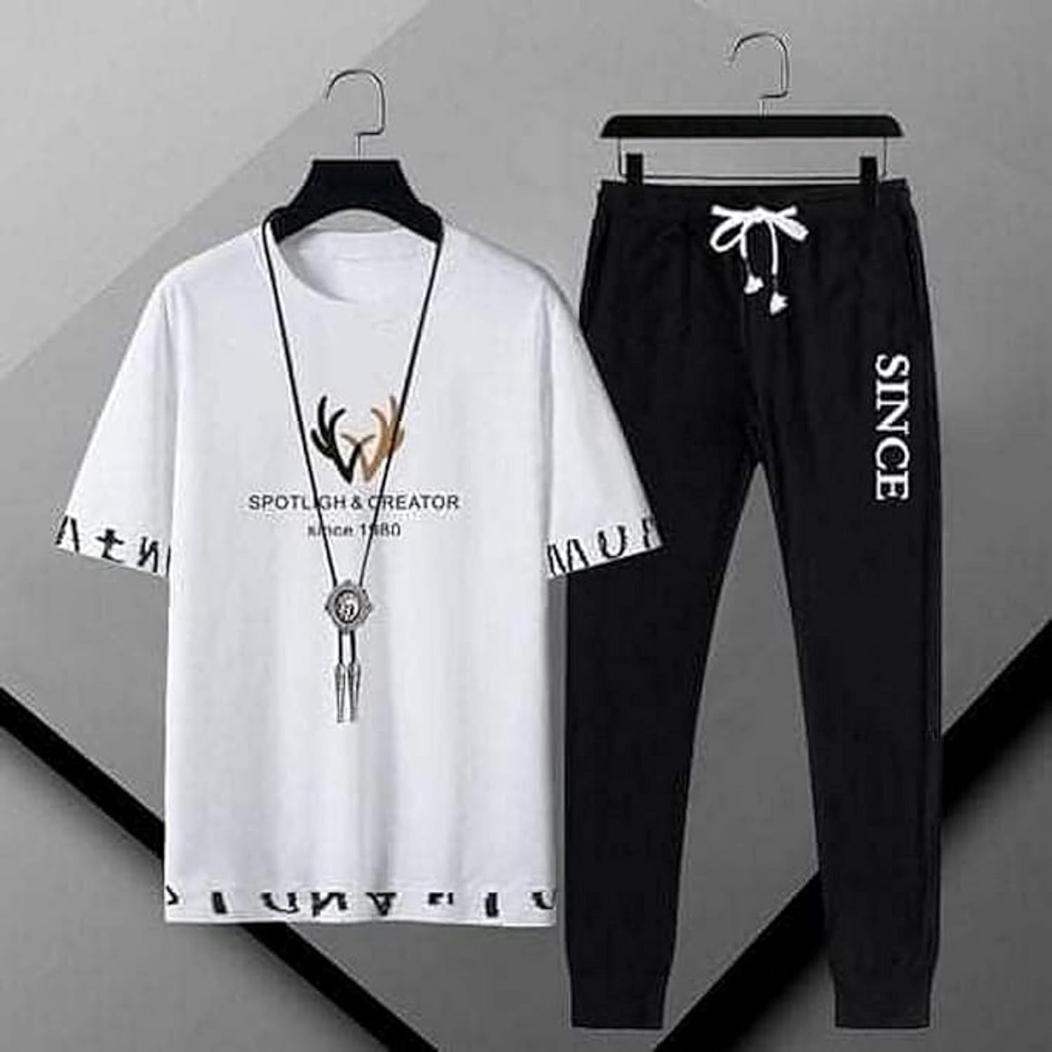 Stylist New Printed  Half Sleeve T-Shirt and Full Pant( Set )For Men1