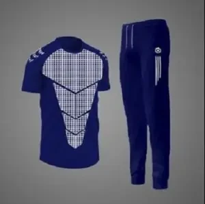 Stylist Printed Cotton Haf Sleeve T-Shirt Full Pant( Set )For Men