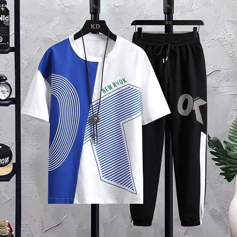 Stylist New Printed  Half Sleeve T-Shirt and Full Pant( Set )For Men1