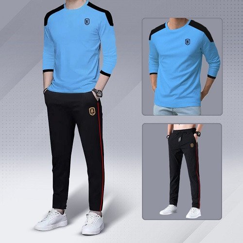 Short Winter Fashion full Sleeves T-Shirt & Full Pant Combo (Set) for Man